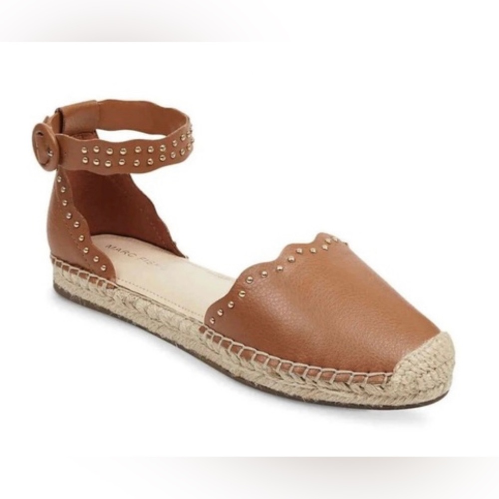 Marc Fisher Jarquis Brown Espadrille Sandal Flats Size 9